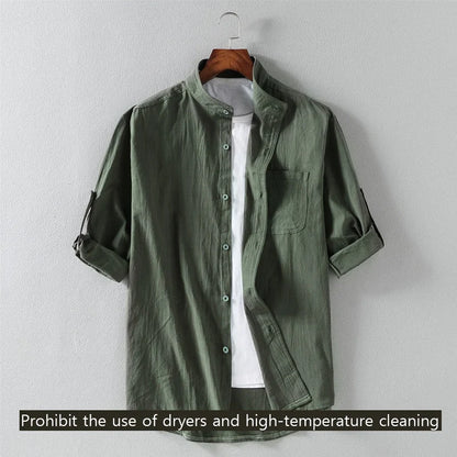 Men's Spring/Summer Stand Collar Shirt