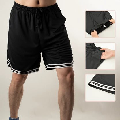 Men’s Striped Mesh Basketball Shorts