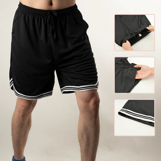 Men’s Striped Mesh Basketball Shorts